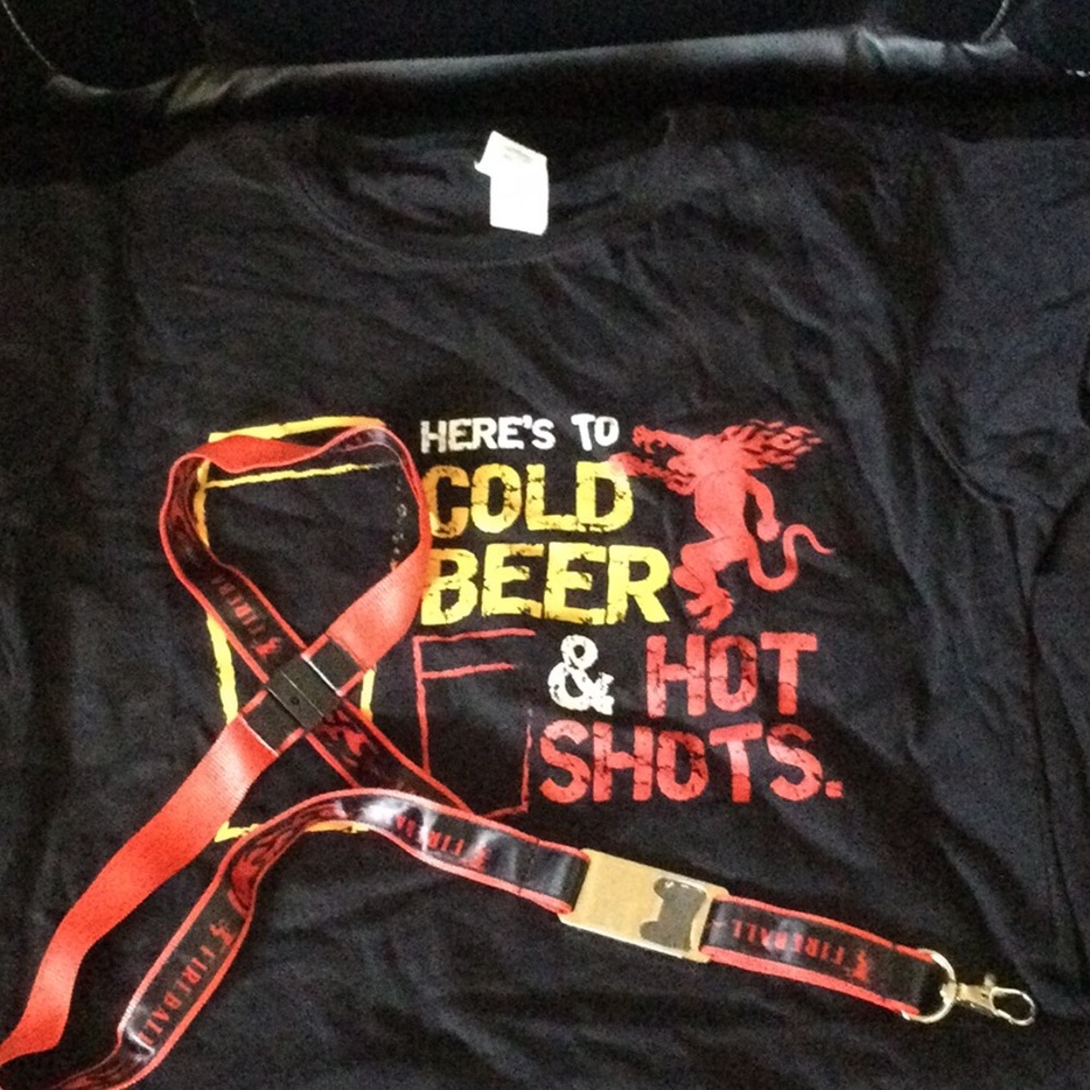 New Fireball T-Shirt And Bottle Opener KeyChine Neckless